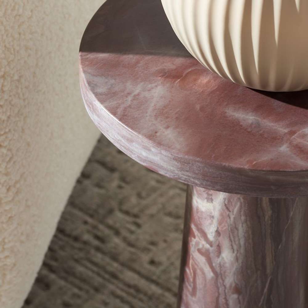 Safavieh - Valentia Round Marble Accent Table - Pink - SFV9704E veiw 2