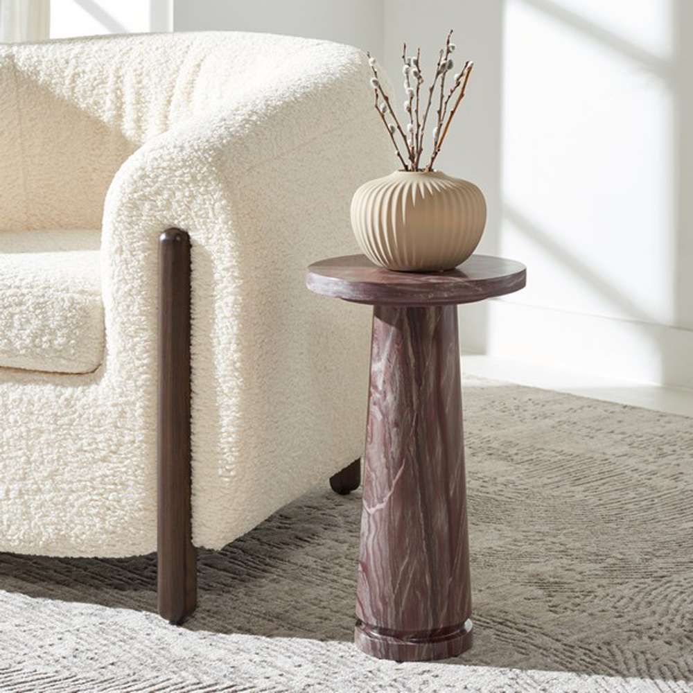 Safavieh - Valentia Round Marble Accent Table - Pink - SFV9704E veiw 4