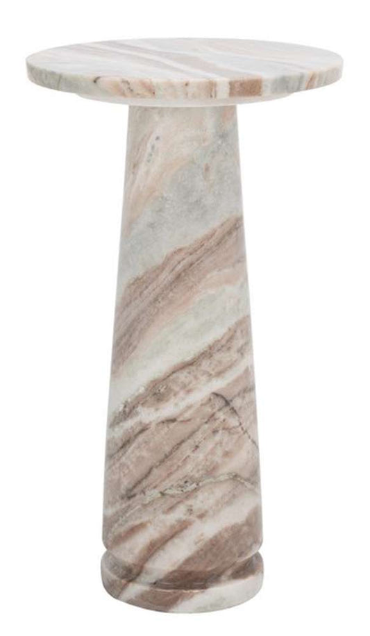 Safavieh - Valentia Round Marble Accent Table - White - Brown - SFV9704B veiw 1