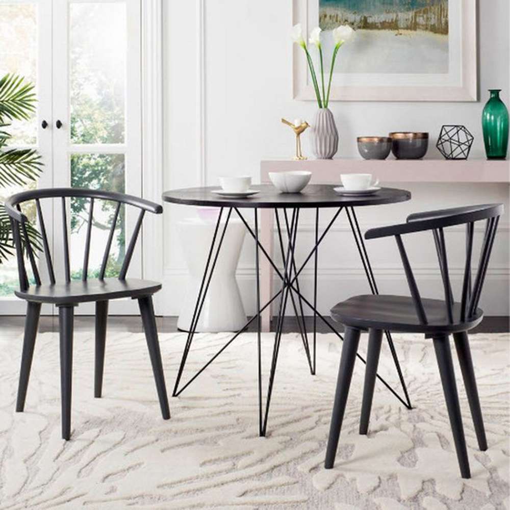 Safavieh - Blanchard Side Chair - Black  (Set of 2) - AMH8512A-SET2 veiw 2