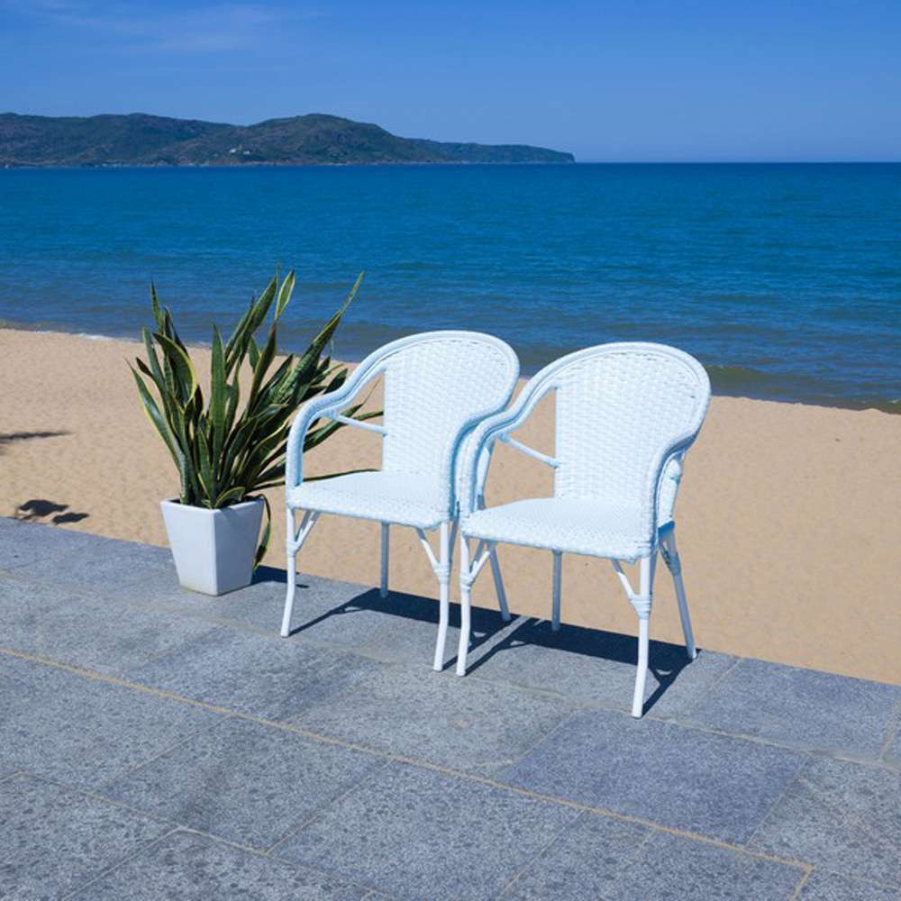 Safavieh - California Armchair - Baby Blue - White  (Set of 2) - PAT7531G-SET2 veiw 2