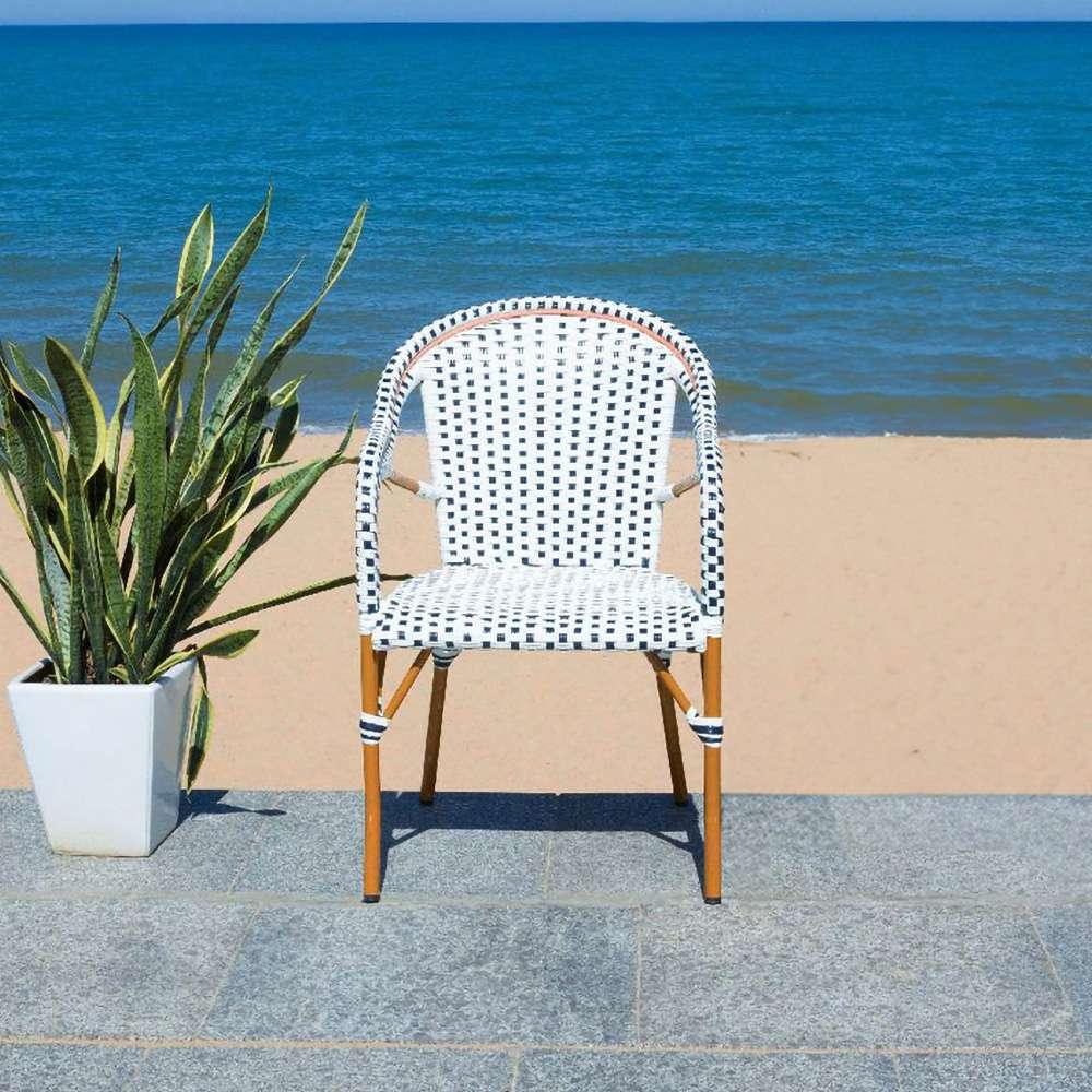 Safavieh - California Armchair - White - Navy  (Set of 2) - PAT7531D-SET2 veiw 1