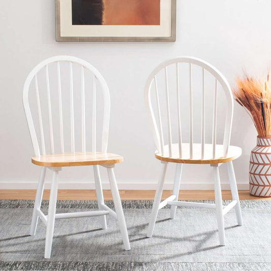 Safavieh - Camden Spindle Dining Chair - White - Natural  (Set of 2) - DCH8501F-SET2 veiw 2