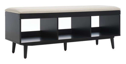 Safavieh - Cricket Open Shelf Bench W/Cush - Creme - Black - BCH5000C veiw 3
