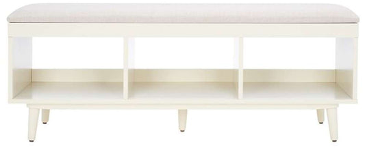 Safavieh - Cricket Open Shelf Bench W/Cush - Creme - Creme - BCH5000E veiw 1