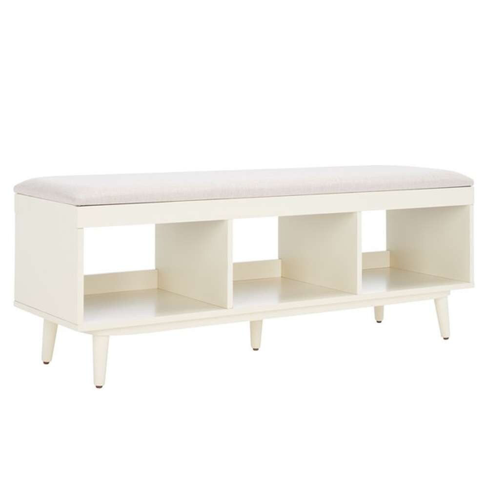 Safavieh - Cricket Open Shelf Bench W/Cush - Creme - Creme - BCH5000E veiw 3