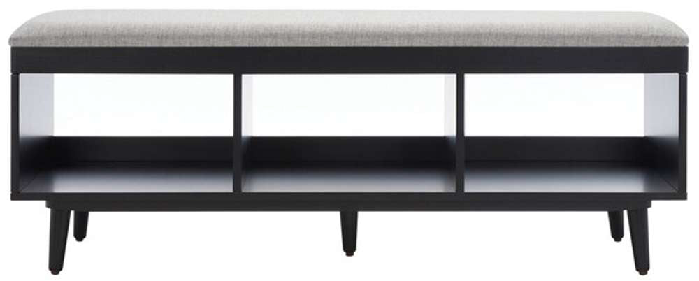 Safavieh - Cricket Open Shelf Bench W/Cush - Grey - Black - BCH5000D veiw 1