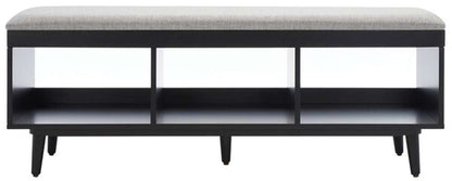 Safavieh - Cricket Open Shelf Bench W/Cush - Grey - Black - BCH5000D veiw 1