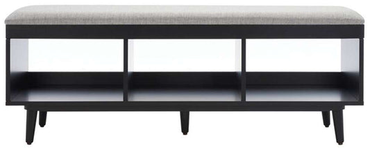 Safavieh - Cricket Open Shelf Bench W/Cush - Grey - Black - BCH5000D veiw 1