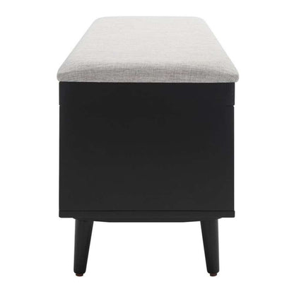 Safavieh - Cricket Open Shelf Bench W/Cush - Grey - Black - BCH5000D veiw 4