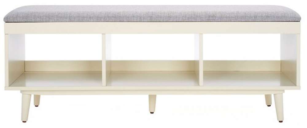 Safavieh - Cricket Open Shelf Bench W/Cush - Grey - Cream - BCH5000F veiw 1