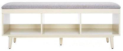 Safavieh - Cricket Open Shelf Bench W/Cush - Grey - Cream - BCH5000F veiw 1