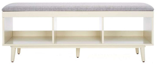 Safavieh - Cricket Open Shelf Bench W/Cush - Grey - Cream - BCH5000F veiw 1