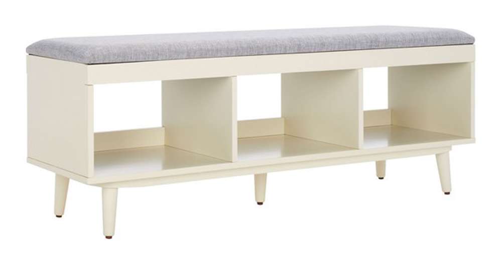 Safavieh - Cricket Open Shelf Bench W/Cush - Grey - Cream - BCH5000F veiw 3