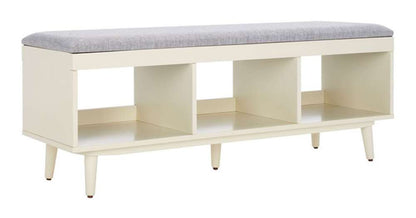 Safavieh - Cricket Open Shelf Bench W/Cush - Grey - Cream - BCH5000F veiw 3