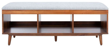 Safavieh - Cricket Open Shelf Bench W/Cush - Grey - Natural Acacia - BCH5000B veiw 1
