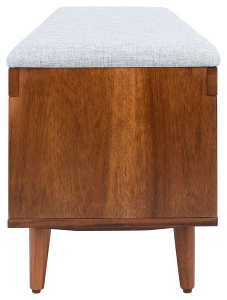 Safavieh - Cricket Open Shelf Bench W/Cush - Grey - Natural Acacia - BCH5000B veiw 3