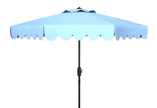 Safavieh - Dorinda 9Ft Crank Umbrella - Baby Blue - White - PAT8010U veiw 1