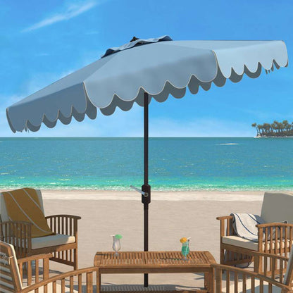 Safavieh - Dorinda 9Ft Crank Umbrella - Baby Blue - White - PAT8010U veiw 2