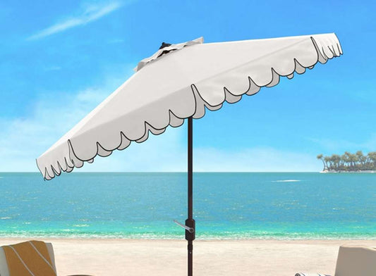 Safavieh - Dorinda 9Ft Crank Umbrella - White - Black - PAT8010E veiw 1