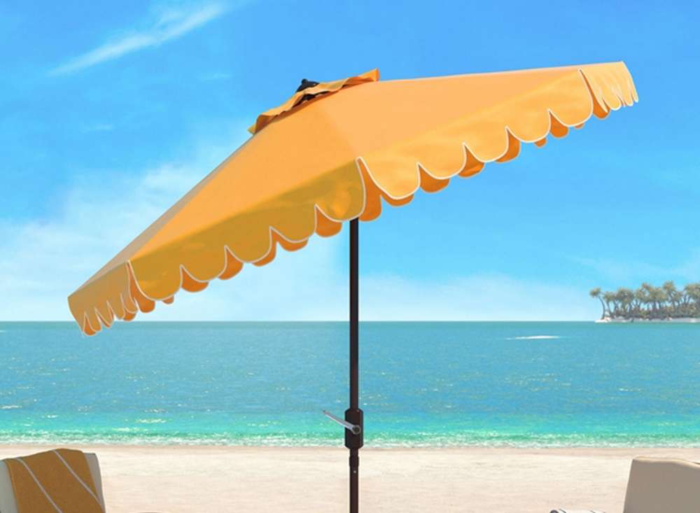 Safavieh - Dorinda 9Ft Crank Umbrella - Yellow - White - PAT8010D veiw 1