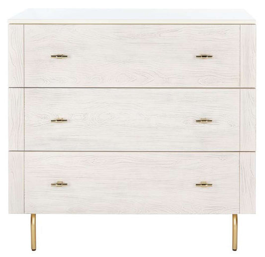 Safavieh - Genevieve 3 Drawer Dresser - Cream - White Washed - DRS5000E veiw 1