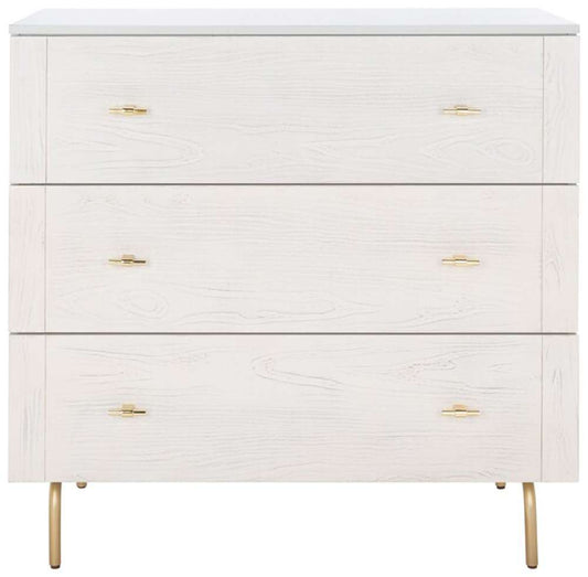 Safavieh - Genevieve 3 Drawer Dresser - Grey - White Washed - DRS5000F veiw 1