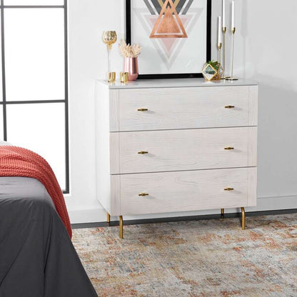 Safavieh - Genevieve 3 Drawer Dresser - Grey - White Washed - DRS5000F veiw 3