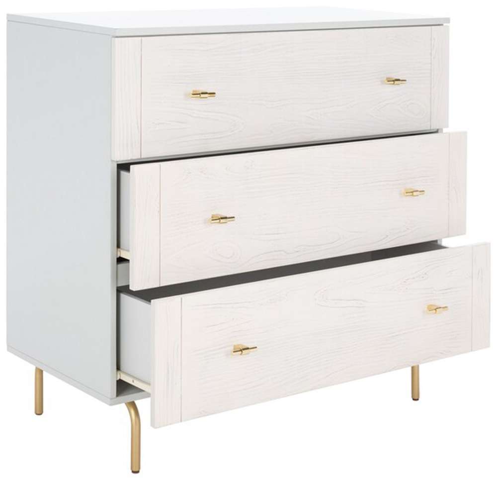 Safavieh - Genevieve 3 Drawer Dresser - Grey - White Washed - DRS5000F veiw 4