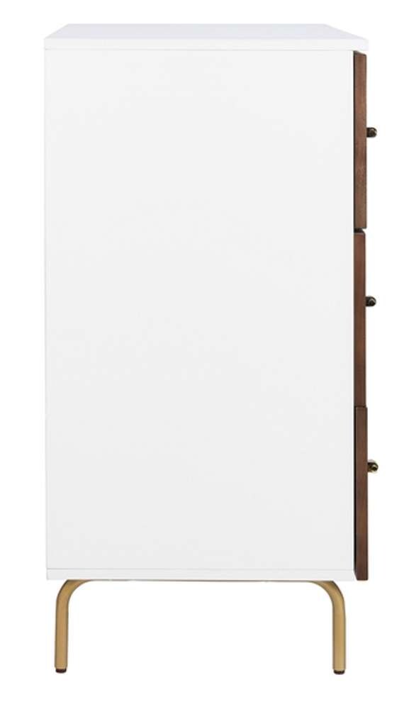 Safavieh - Genevieve 3 Drawer Dresser - White - Walnut - DRS5000B veiw 4