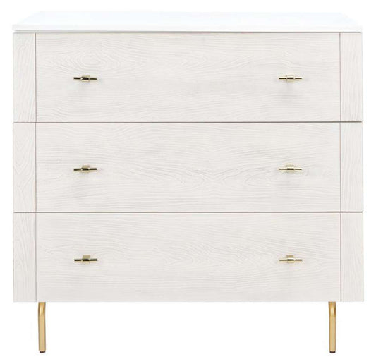 Safavieh - Genevieve 3 Drawer Dresser - White - White Washed - DRS5000D veiw 1