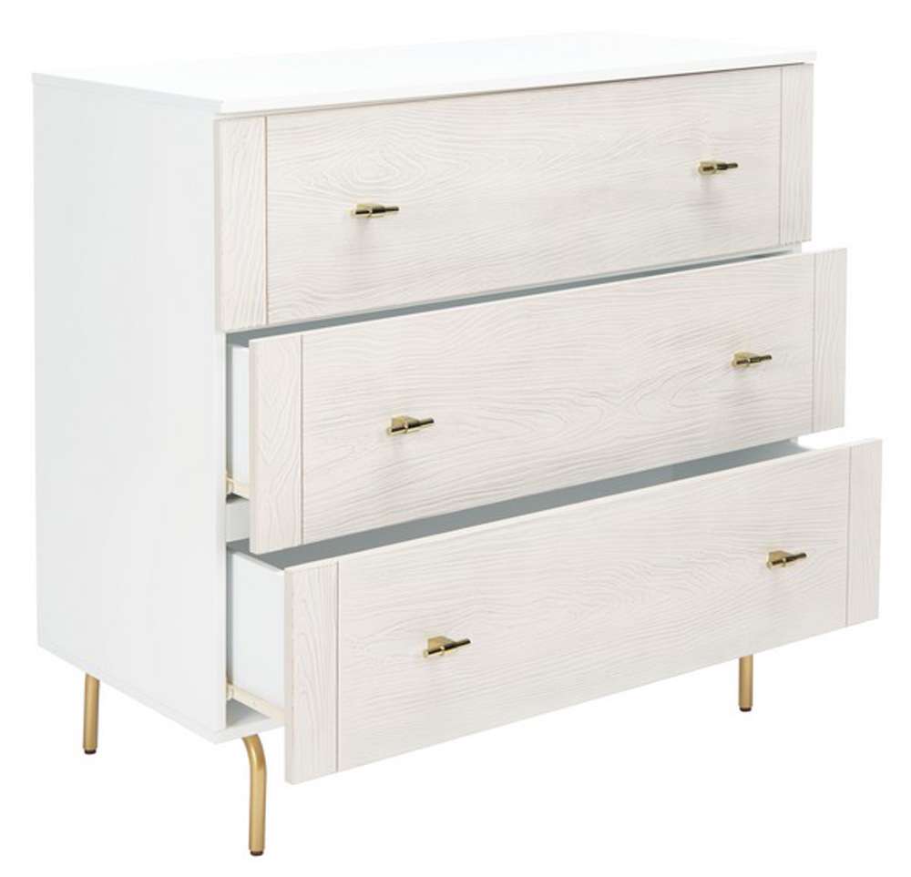 Safavieh - Genevieve 3 Drawer Dresser - White - White Washed - DRS5000D veiw 4