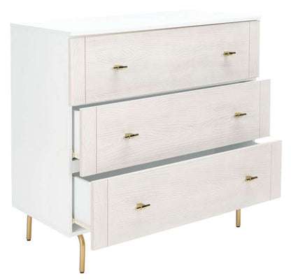 Safavieh - Genevieve 3 Drawer Dresser - White - White Washed - DRS5000D veiw 4