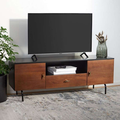 Safavieh - Genevieve Media Stand - Black - Walnut - MED5000F veiw 2