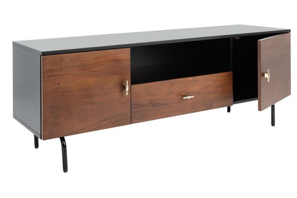 Safavieh - Genevieve Media Stand - Black - Walnut - MED5000F veiw 4