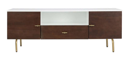 Safavieh - Genevieve Media Stand - Walnut - White - MED5000A veiw 1