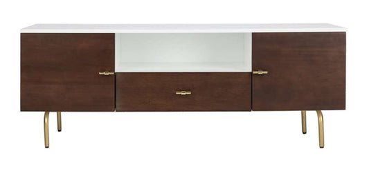 Safavieh - Genevieve Media Stand - Walnut - White - MED5000A veiw 1