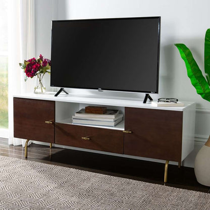 Safavieh - Genevieve Media Stand - Walnut - White - MED5000A veiw 2