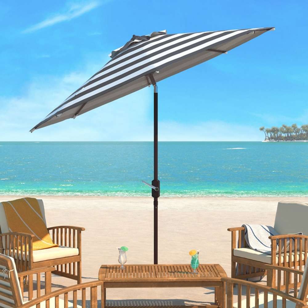 Safavieh - Iris Fashion Line 9Ft Umbrella - Grey - White - PAT8004D veiw 2
