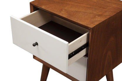 Alpine Furniture - Flynn 2 Drawer Two Tone Nightstand, Acorn/White - 999-02 view 2