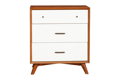 Alpine Furniture - Flynn 3 Drawer Two Tone Small Chest, Acorn/White - 999-04 veiw 2