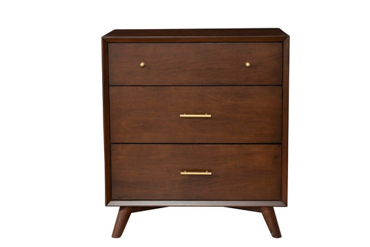 Alpine Furniture - Flynn Mid Century Modern 3 Drawer Small Chest, Walnut - 966WAL-04 veiw 1
