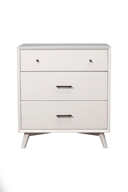 Alpine Furniture - Flynn Mid Century Modern 3 Drawer Small Chest, White - 966-W-04 veiw 2