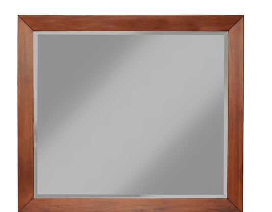 Alpine Furniture - Flynn Mid Century Modern Two Tone Mirror, Acorn/White - 999-06 veiw 1