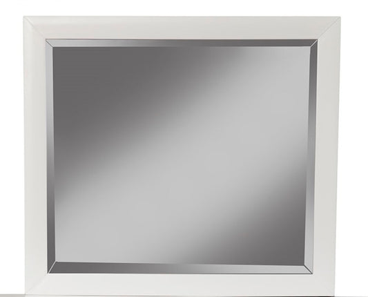 Alpine Furniture - Flynn Mid Century Modern Mirror, White - 966-W-06 veiw 1