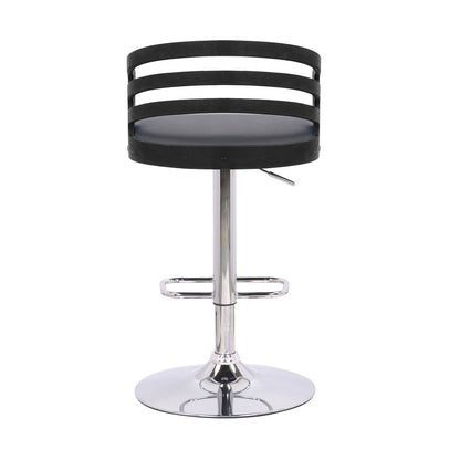 Armen Living - Adele Adjustable Height Swivel Grey Faux Leather and Walnut Wood Bar Stool with Chrome Base - LCADSWBAGRWA veiw 5