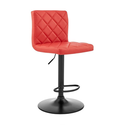 Armen Living - Duval Adjustable Red Faux Leather Swivel Bar Stool - LCDUBABLRED veiw 1