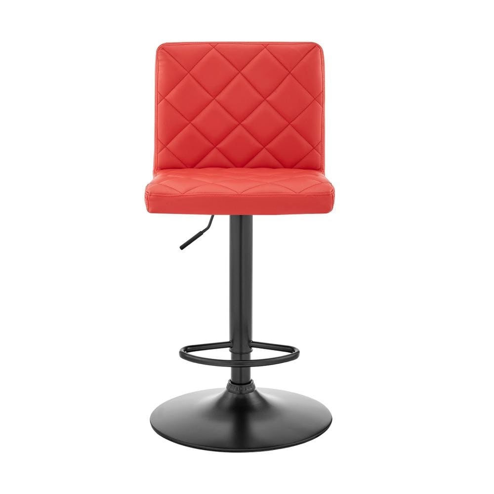 Armen Living - Duval Adjustable Red Faux Leather Swivel Bar Stool - LCDUBABLRED veiw 2