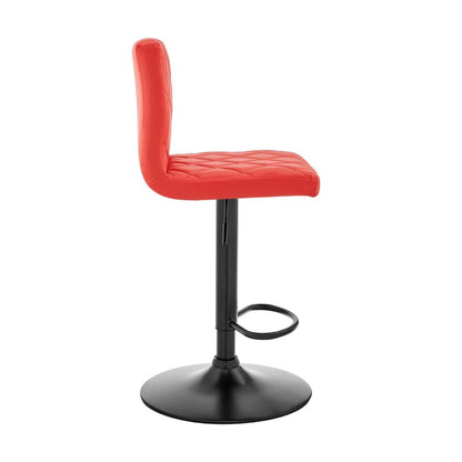 Armen Living - Duval Adjustable Red Faux Leather Swivel Bar Stool - LCDUBABLRED veiw 3