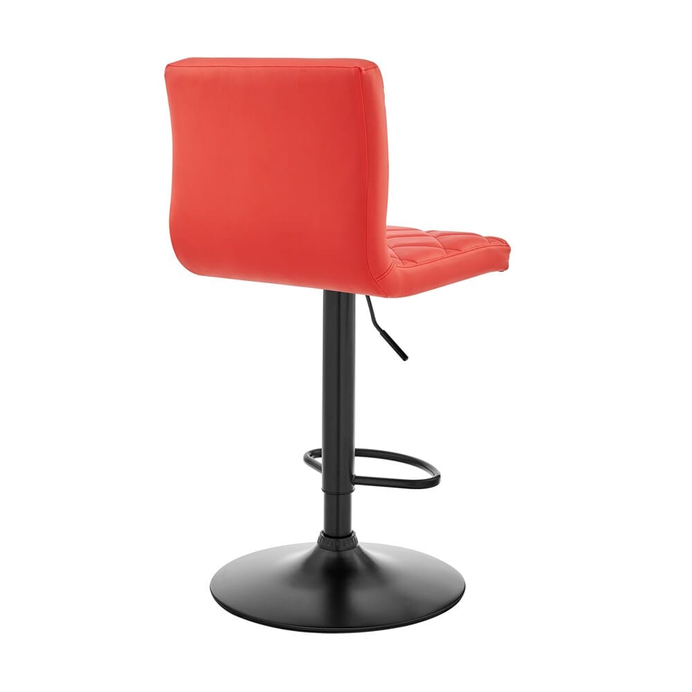 Armen Living - Duval Adjustable Red Faux Leather Swivel Bar Stool - LCDUBABLRED veiw 4